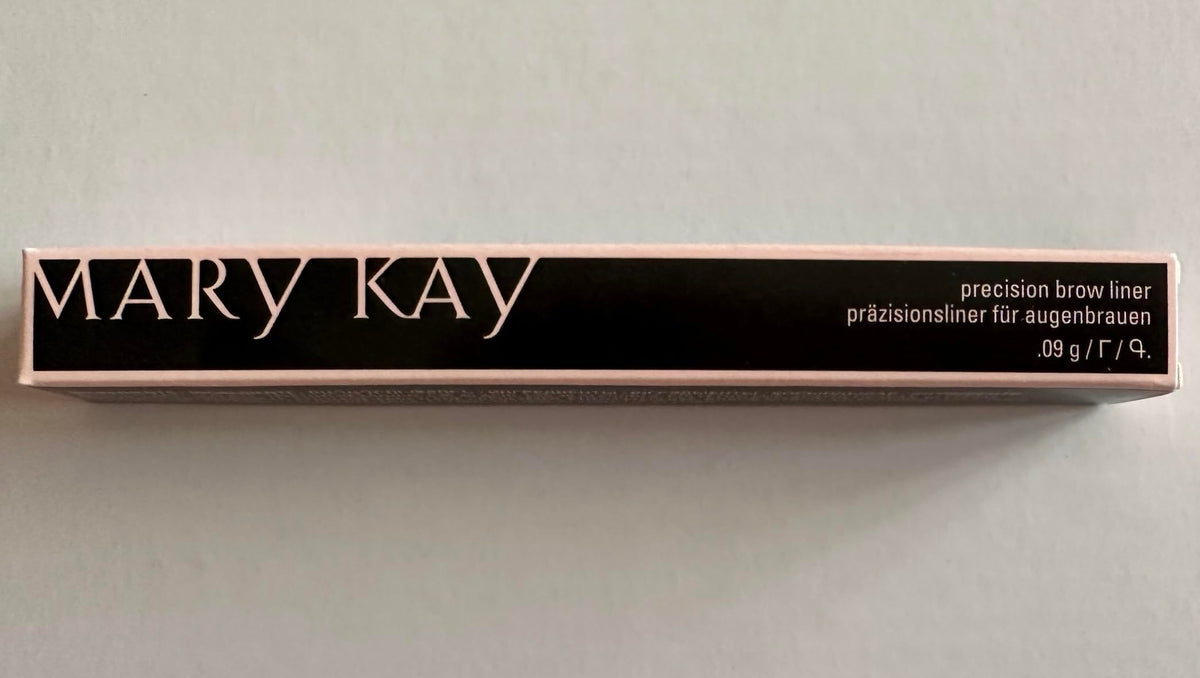 Mary Kay Signature Brow Liner blonde swatches on skin demonstrating buildable natural color