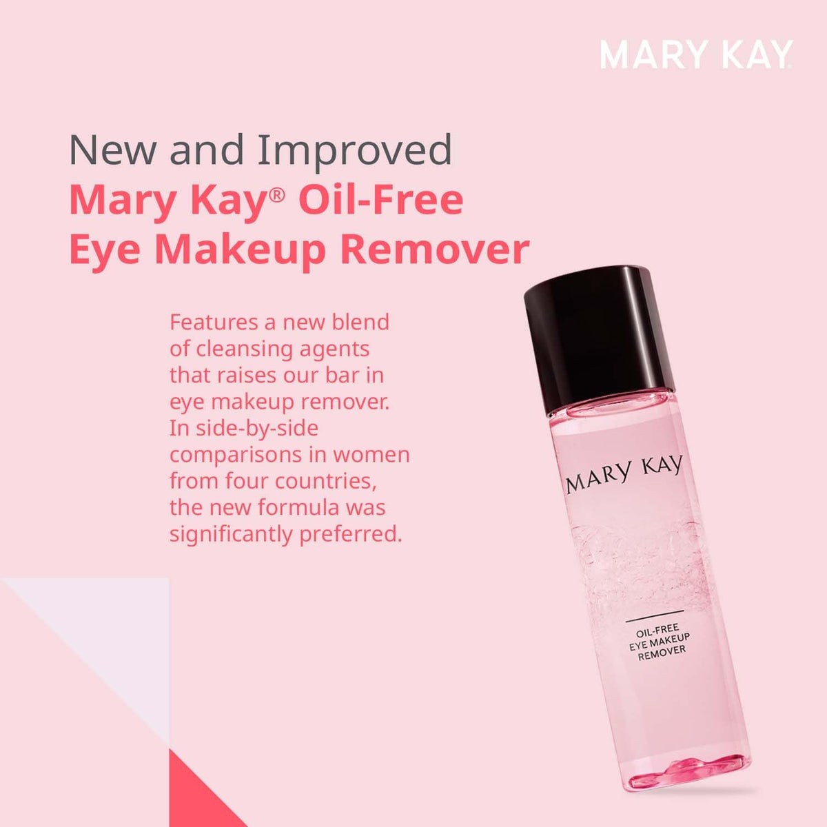 Mary Kay remover being poured onto cotton pad, demonstrating easy activation