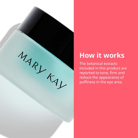Mary Kay application under-eye demo showing quick absorbency and reduced puffiness
