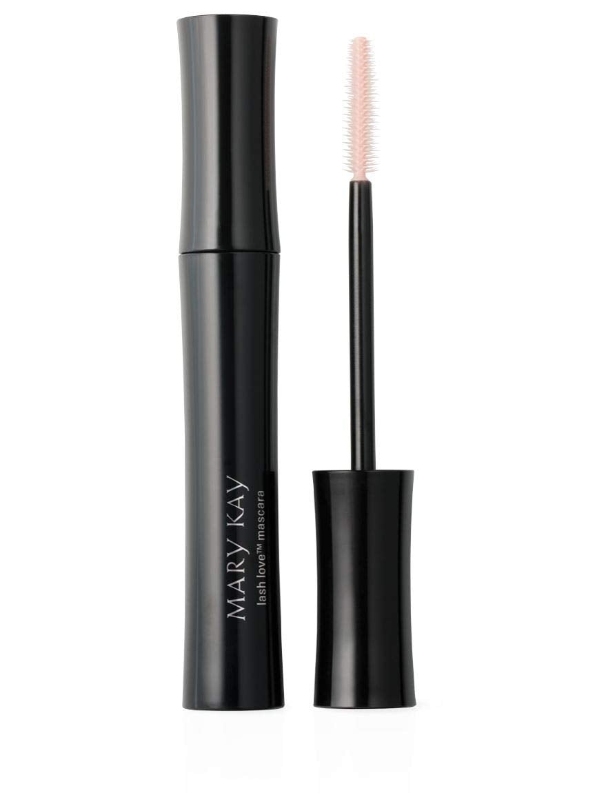 Mary Kay Lash Love mascara front packaging shows sleek tube and bold black finish