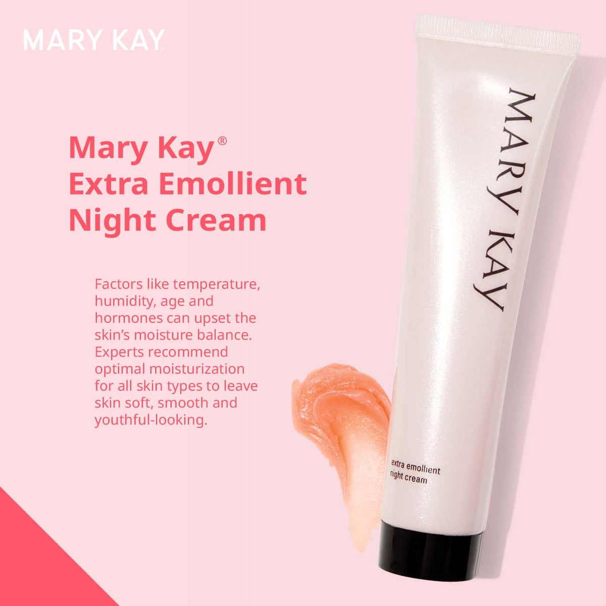 Mary Kay cream being applied to hand to demonstrate targeted moisturization benefit