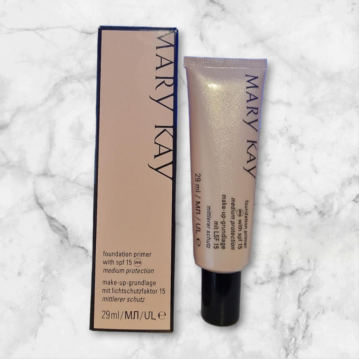 Mary Kay primer texture closeup demonstrating smooth finish and pore-blurring
