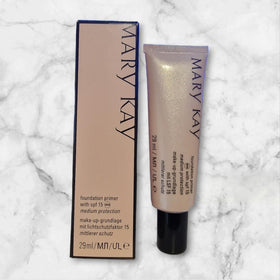 Mary Kay primer texture closeup demonstrating smooth finish and pore-blurring