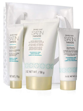 Mary Kay Satin Hands front packaging showing product trio and gift-ready look for easy giving
