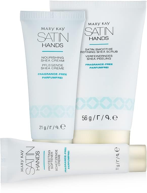 Mary Kay Satin Hands texture close-up of exfoliant granules and cream for visible softening benefit