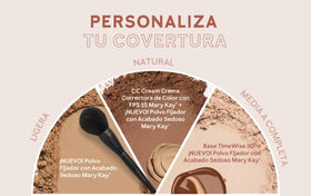 MARY KAY product in use applying with brush to reduce shine and set makeup benefit