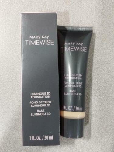 Mary Kay foundation texture swatch showing luminous finish and blendability benefit