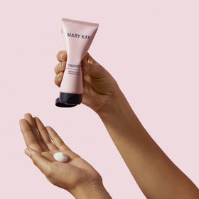 Mary Kay TimeWise beside sunscreen in lifestyle scene showing daytime routine benefit