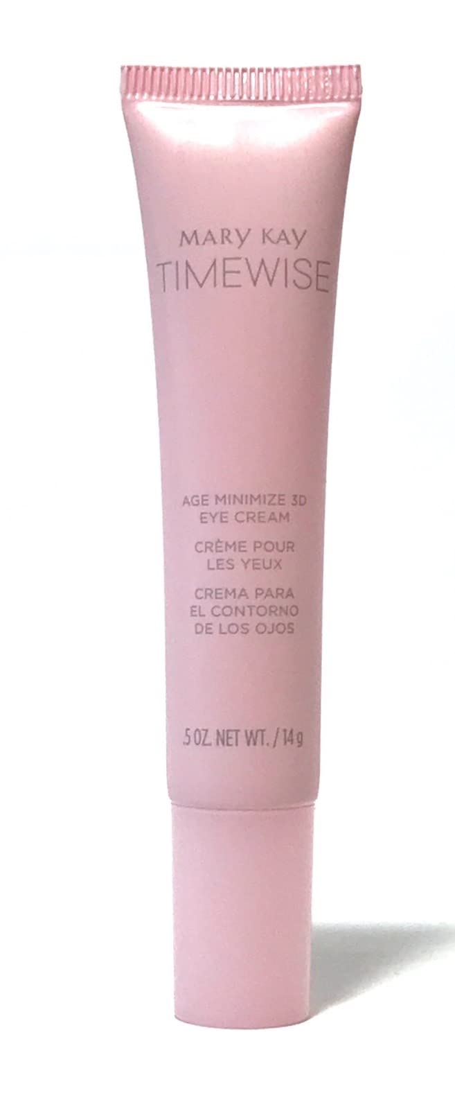 Mary Kay TimeWise eye cream in hand to show size and easy application convenience