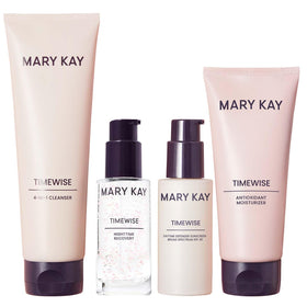 Mary Kay TimeWise set front packaging showing full four-step kit benefits