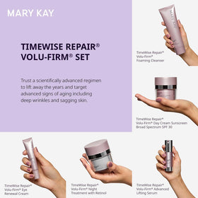 Mary Kay Volu-Firm serum pump detail showing precise application and potency