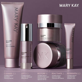 Mary Kay Volu-Firm size comparison with hand showing product scale and travel convenience
