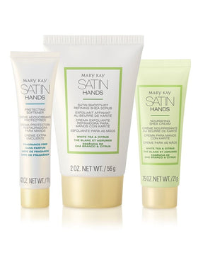 Mary Kay deluxe mini set front packaging showing trio and White Tea & Citrus scent for travel convenience