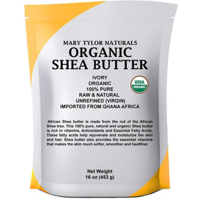 Mary Tylor Naturals shea butter with oils and botanicals flatlay inspiring recipe ideas
