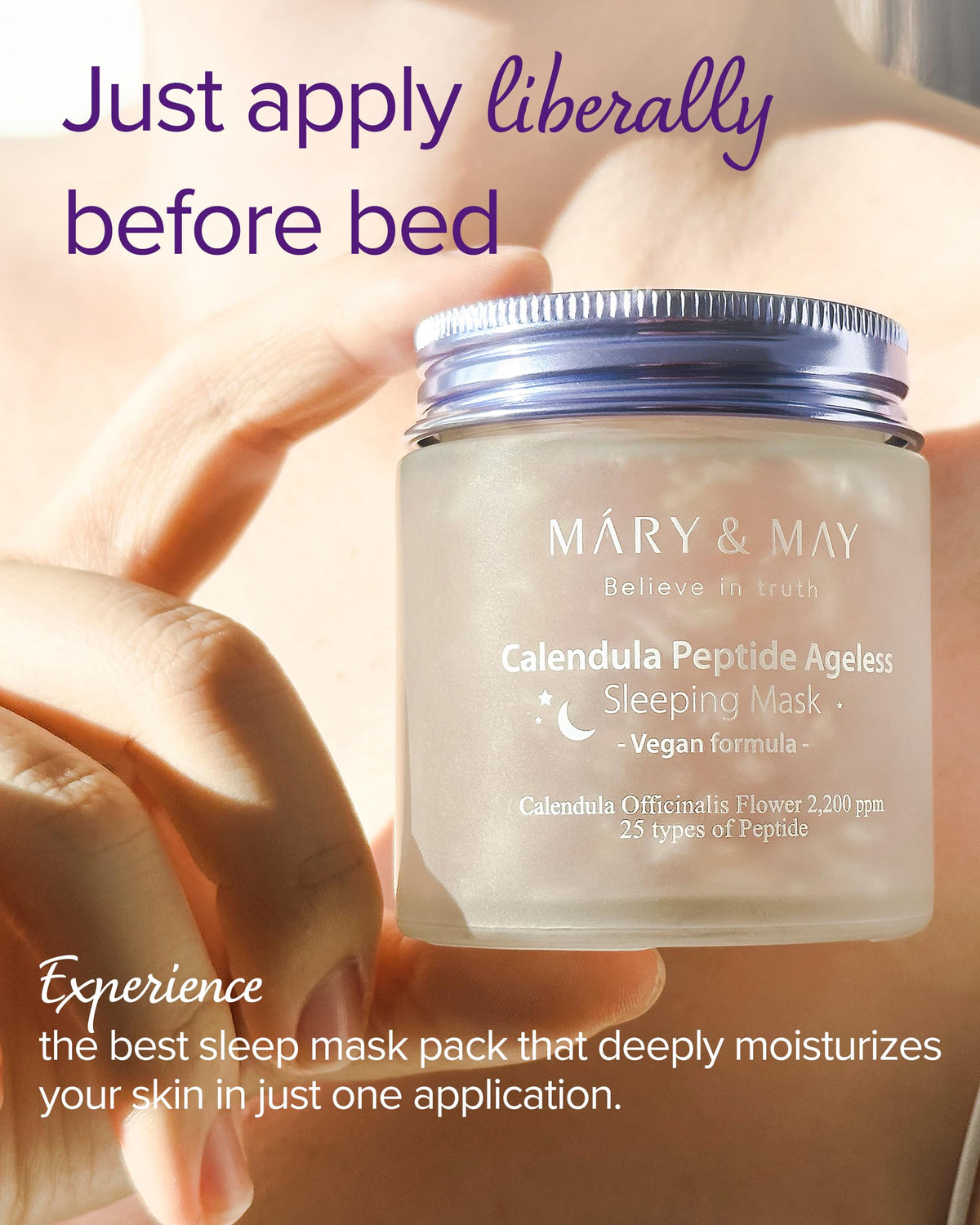 Mary&May application on skin with fingers showing easy absorption benefit