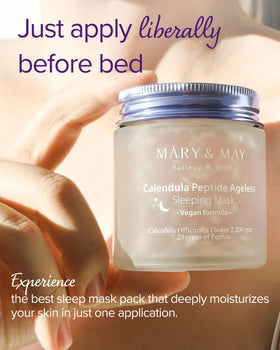 Mary&May application on skin with fingers showing easy absorption benefit