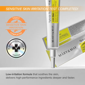 Mary&May illustrative before and after texture sample showing refined pores and smoother skin