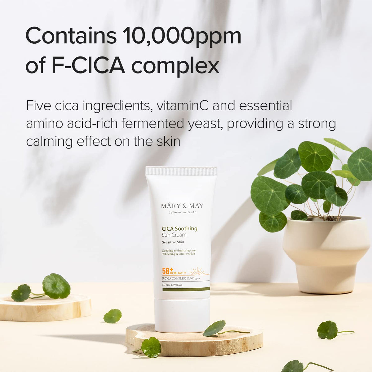 Mary&May F-CICA complex ingredient visual highlighting soothing benefit