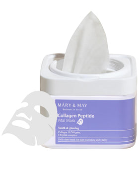 Mary&May front packaging showing 30-sheet pull-out case for daily convenience