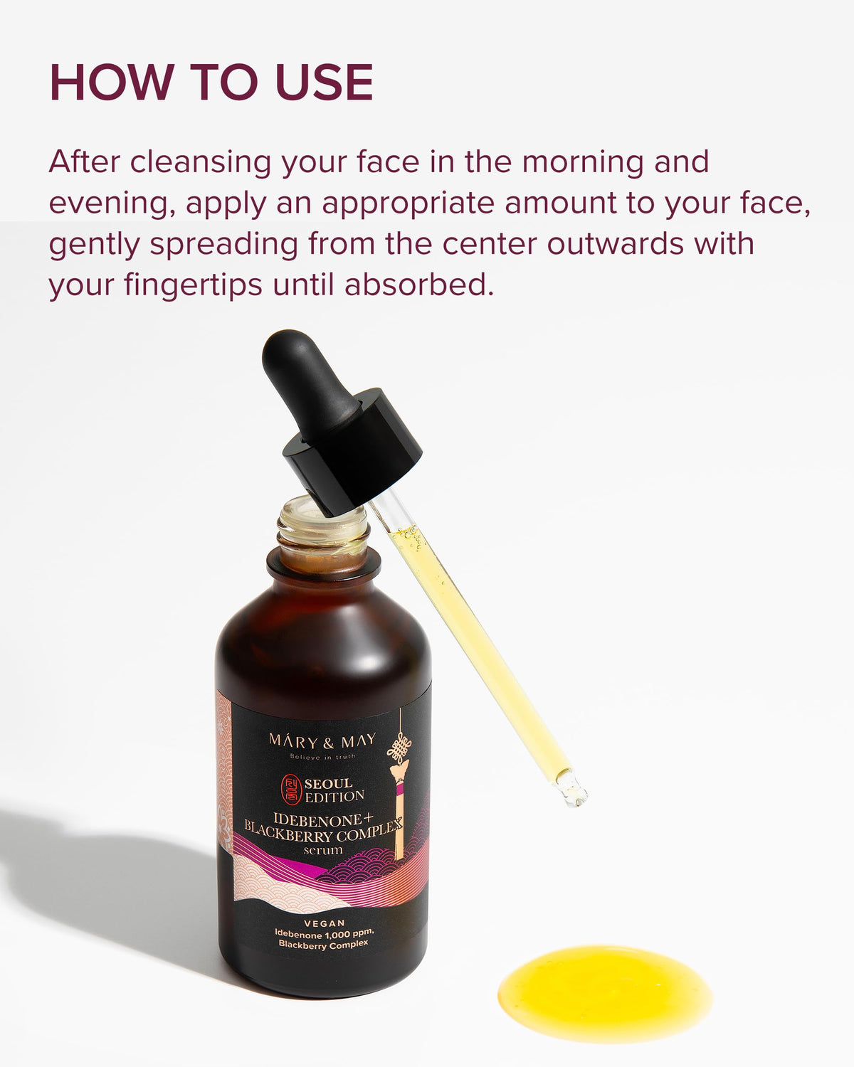 Mary&May serum staged in bathroom routine for layering and daily use