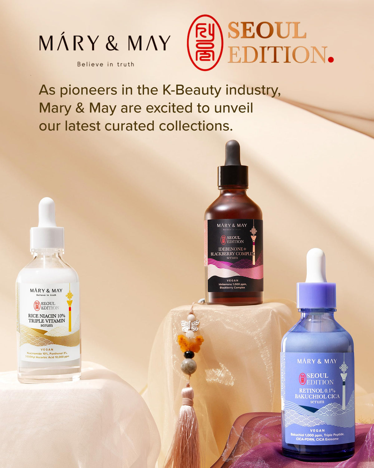 Mary&May bottle with fresh blackberries emphasizing antioxidant boost