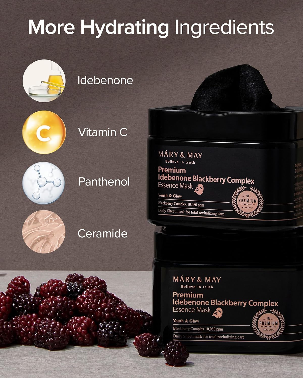 Mary&May lifestyle bathroom counter suggesting quick daily radiant-skin routine