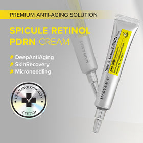 Mary&May open jar revealing the cream texture and micro-spicule blend for targeted use