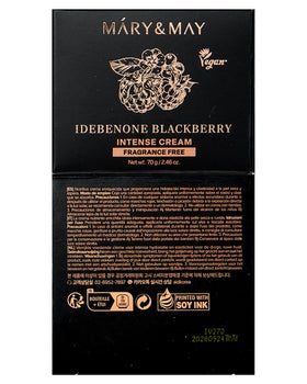 Mary&May packaging label closeup showing EWG Green-clean and ingredient claims