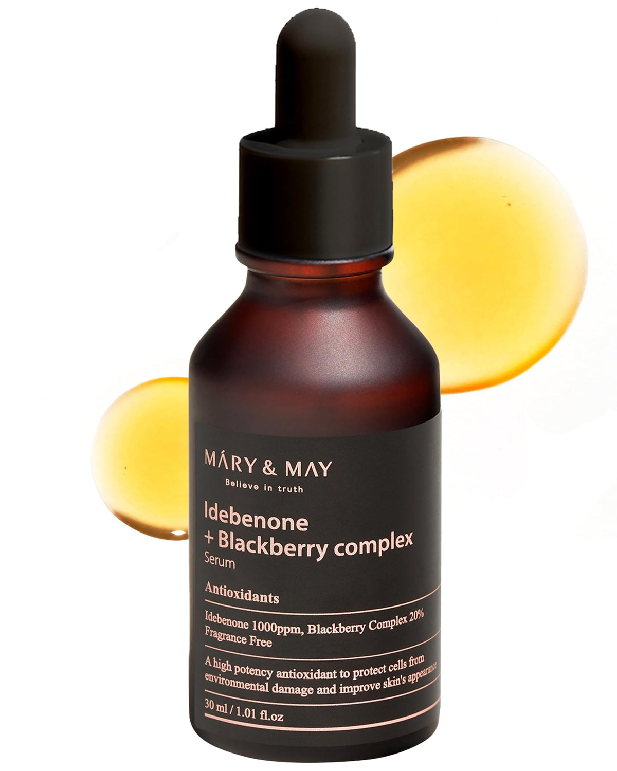 Mary&May front packaging showing bottle and branding for clear identification and trust