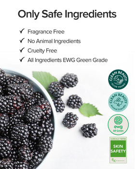 Mary&May close-up label showing idebenone 1000ppm and EWG-verified ingredient transparency