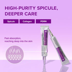 Mary&May micro spicule close-up showing natural delivery particles for absorption