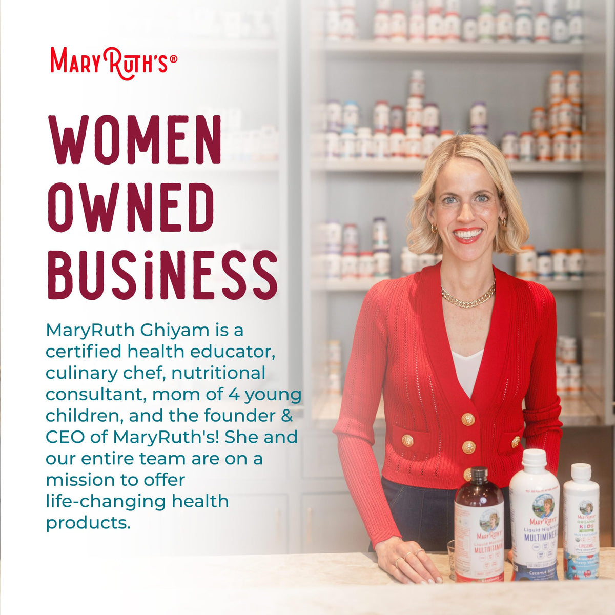 MARYRUTH'S bottle in hand to show compact size and portability