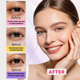 Maskiss application on model demonstrating de-puffing and brightening