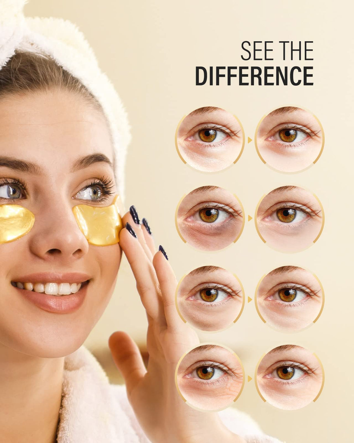 Maskiss application under-eye demonstration showing easy placement and comfort