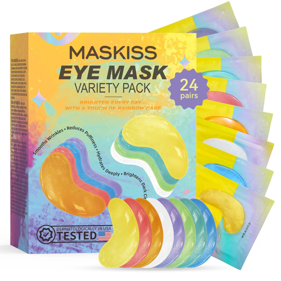 Maskiss front packaging showing 8-color variety and 24 pairs benefit trialing actives
