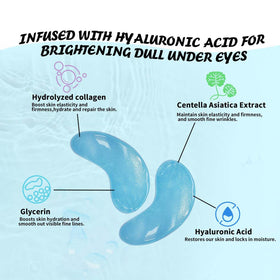 Maskiss patches on model during application demonstrating reduced puffiness