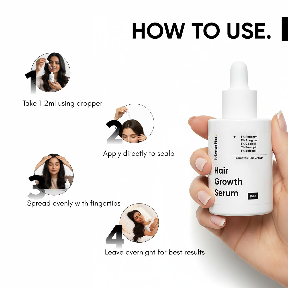 Masofta rosemary and biotin ingredients arranged to show natural nourishment