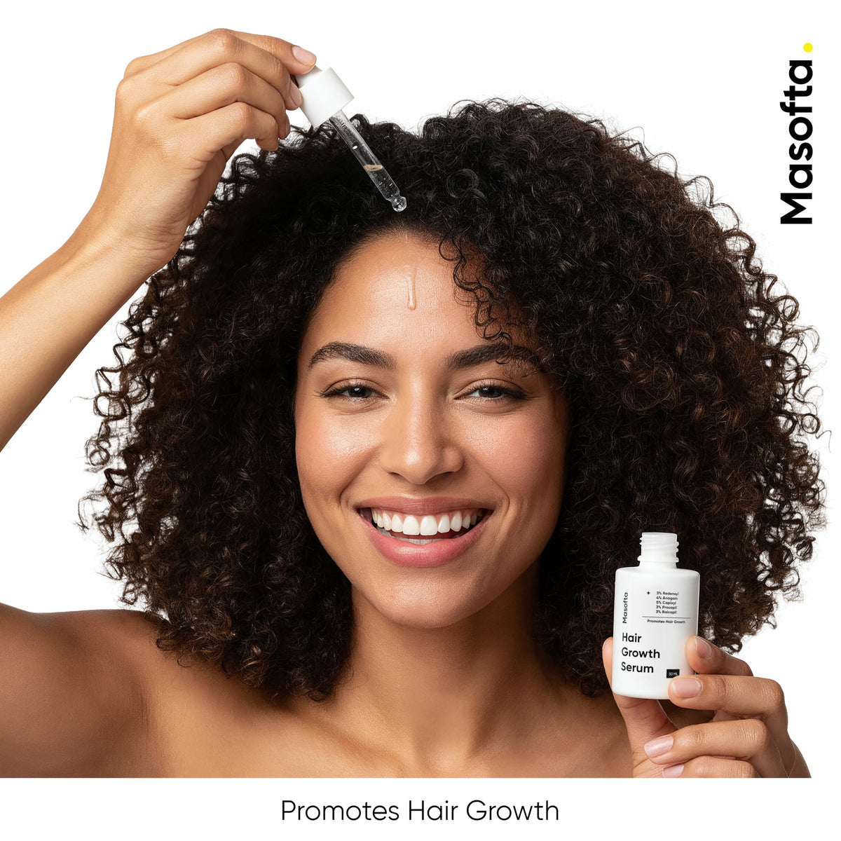 Masofta styled hair lifestyle scene showing fuller-looking hair and confidence