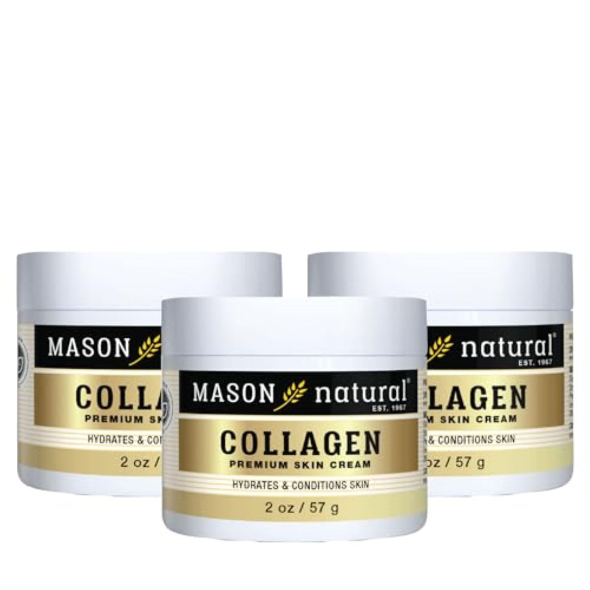 MASON NATURAL front packaging showing jar and pear scent benefit