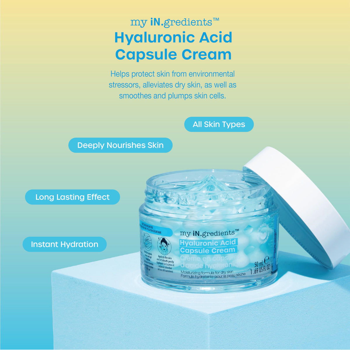masque BAR close-up of gel capsules highlighting concentrated ingredient delivery
