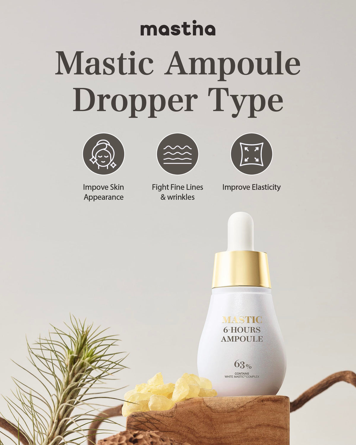 MASTINA dropper releasing serum to reveal lightweight texture and quick absorption