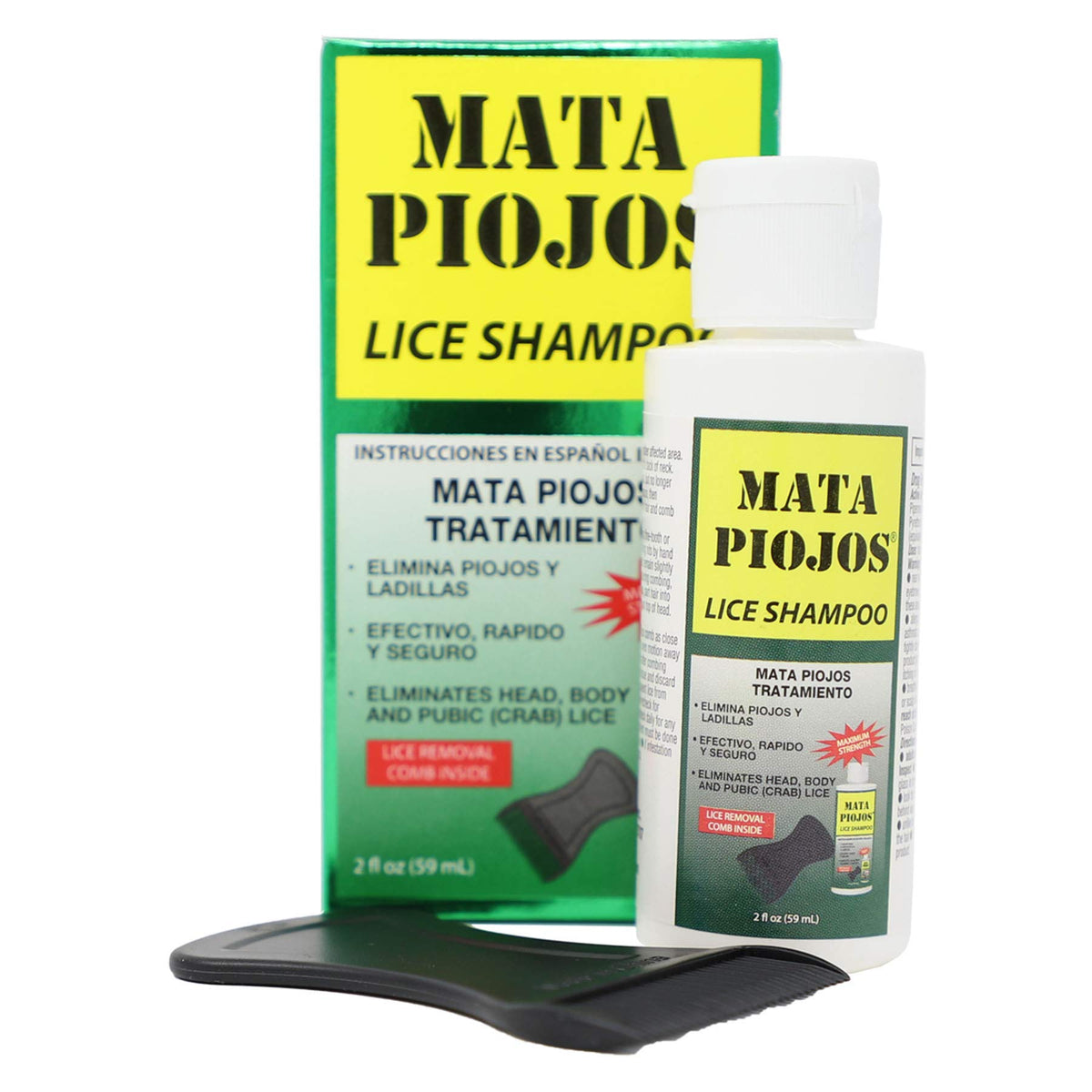 Mata Piojos shampoo texture poured from bottle to show consistency and coverage