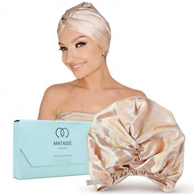 MATASSE champagne bonnet front view showing elegant finish and protective design
