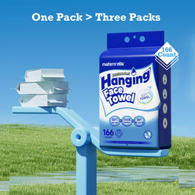 MATERN'ELLA wipe next to hand illustrating size and absorbency