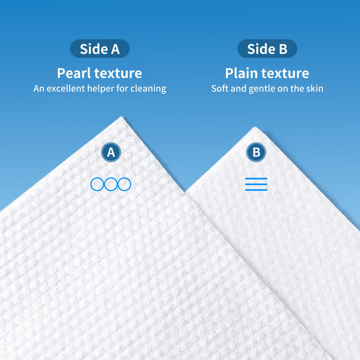 MATERN'ELLA wipe gently removing makeup from a cheek for soft care