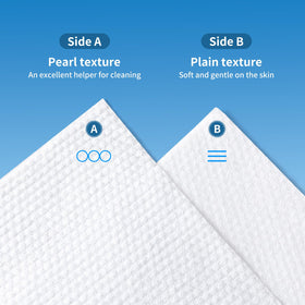 MATERN'ELLA wipe gently removing makeup from a cheek for soft care