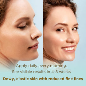 MATKAS applying serum to cheek demonstrating absorption and hydration benefit