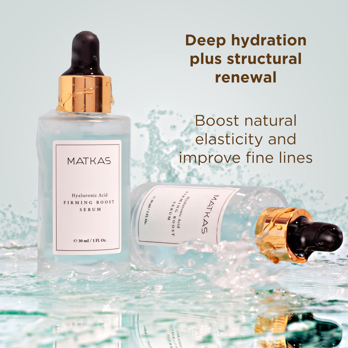 MATKAS serum texture on fingertip highlighting lightweight, non-greasy feel