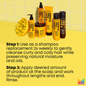 MATRIX detangling demo on curly hair showing improved manageability