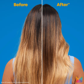 Matrix lather on wet hair demonstrating cleansing and toning action
